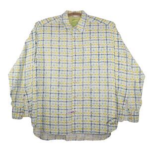 Tommy Bahama Relax Men's 100% Linen Multicolor Long Sleeve Button Up Shirt XL